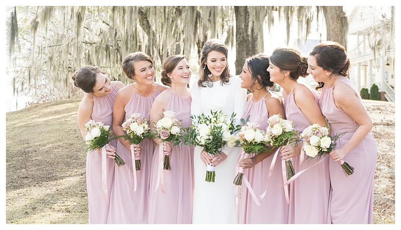 bridesmaids, blush wedding