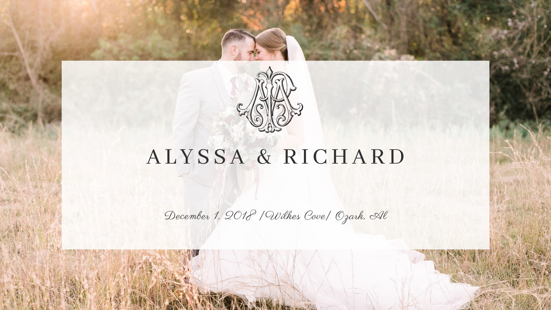 ozark videographer, wilkes cove wedding, alabama wedding videographer